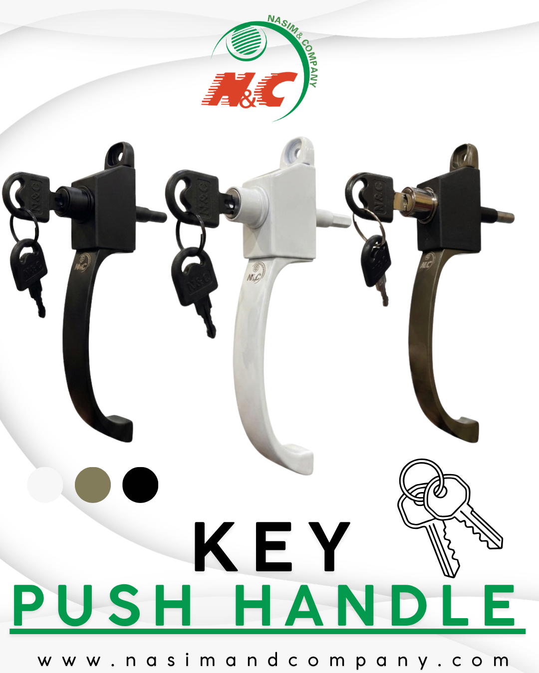 NC- Key Push Lock Handle (imported)